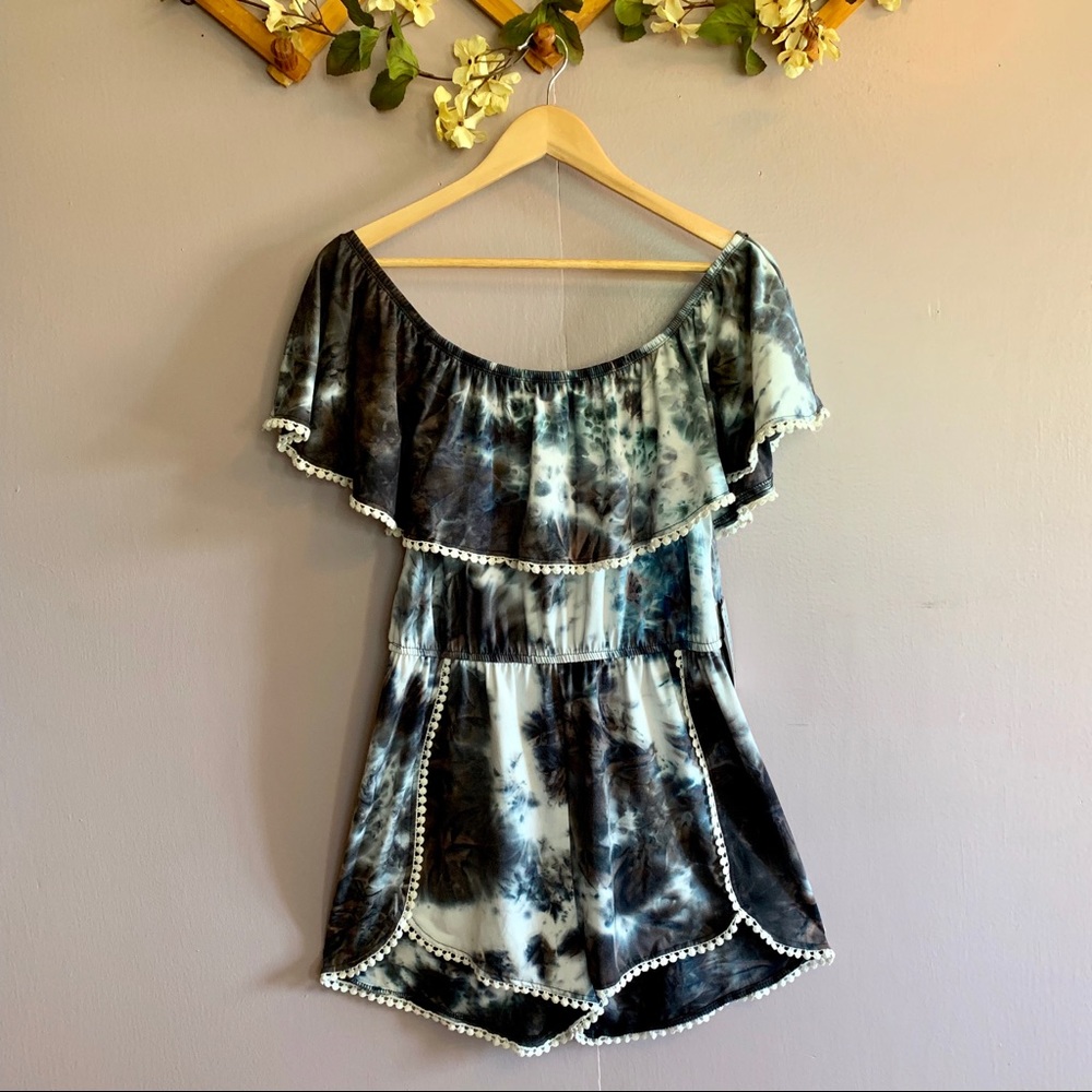 TIE DYE OFF THE SHOULDER ROMPER NWT